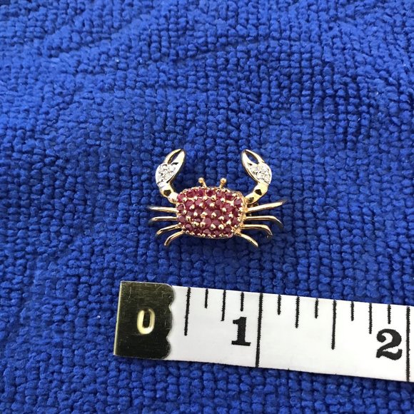 Ruby crab brooch - Picture 5 of 16